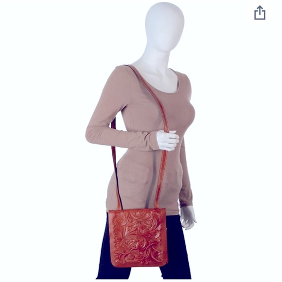 *SOLD*Patricia Nash Granada Floral Crossbody In Dusty Rose - Picture 15 of 15